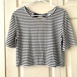 SHEIN Black and White Stripe Top